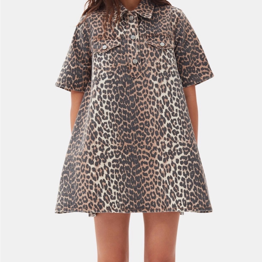 Ganni Brown Leopard Print mini 32